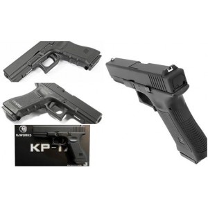 Модель пистолета Glock 17, KP-17, GBB, металл, черный, грин газ (KJW)